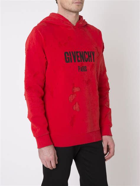 givenchy red sweatshirt|givenchy destroyed sweatshirt.